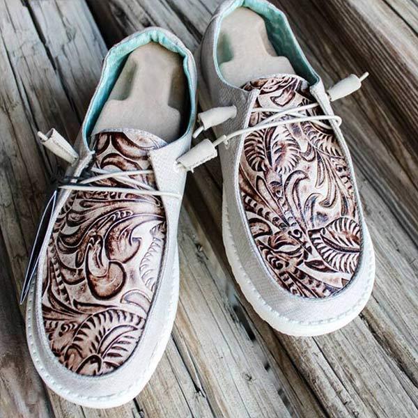 Women's Comfort Flat Casual Low Top Canvas Shoes 14350984C