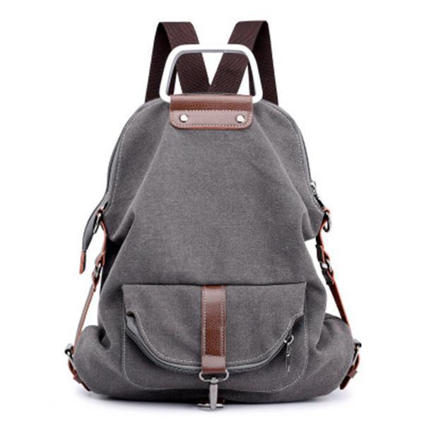 Casual Canvas Multipurpose Multi-pockets Backpack Crossbody Bag