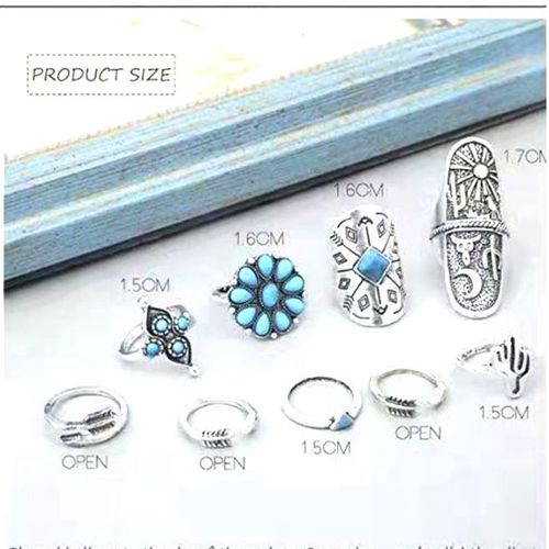 Bohemian Vintage 9PCS Ring Set