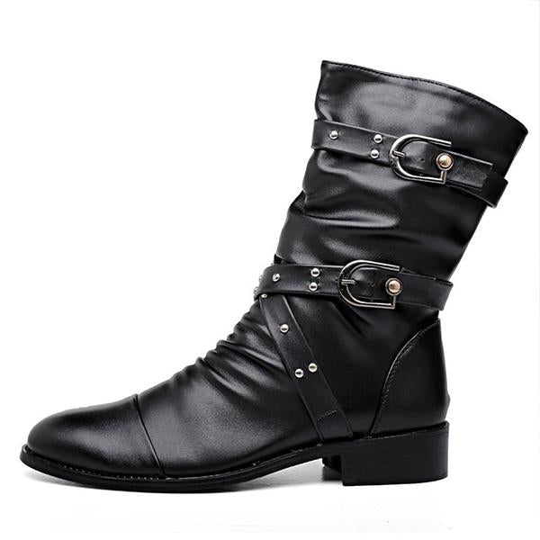 Women's Fashion Belt Buckle Chunky Heel Ankle Boots 41059418S