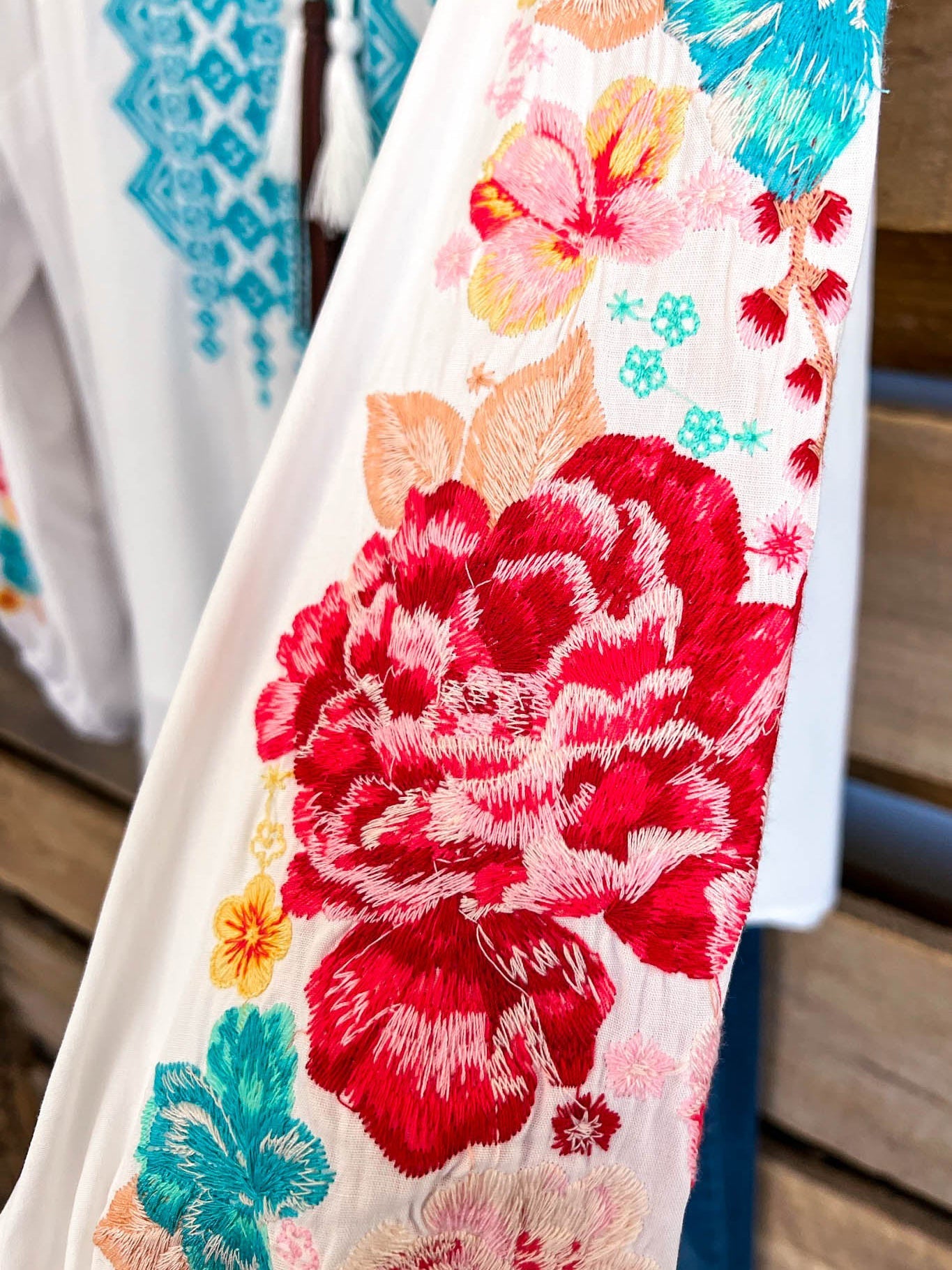 V Neck Casual Long Sleeve Floral Blouse