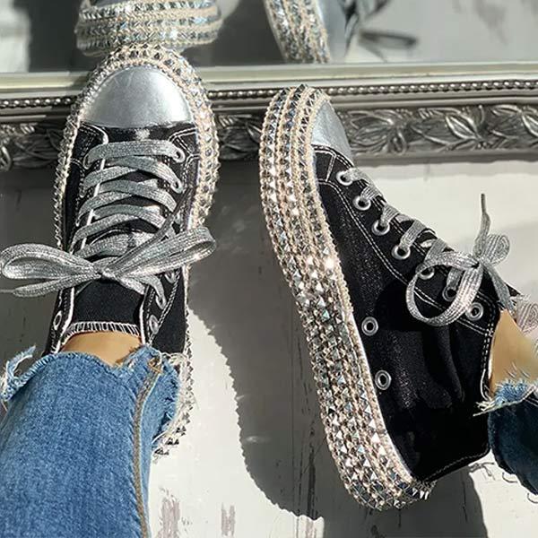 Women'S High Top Fashion Stud Leopard Print Espadrilles 36901966C