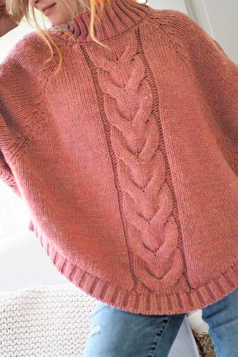 Casual Solid Patchwork Half A Turtleneck Tops