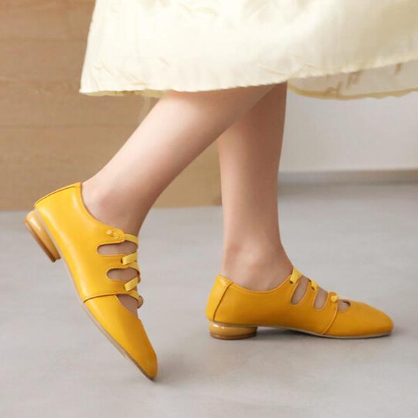 Women's Elastic Band Round Toe Block Heel Mary Jane Shoes 39825645C