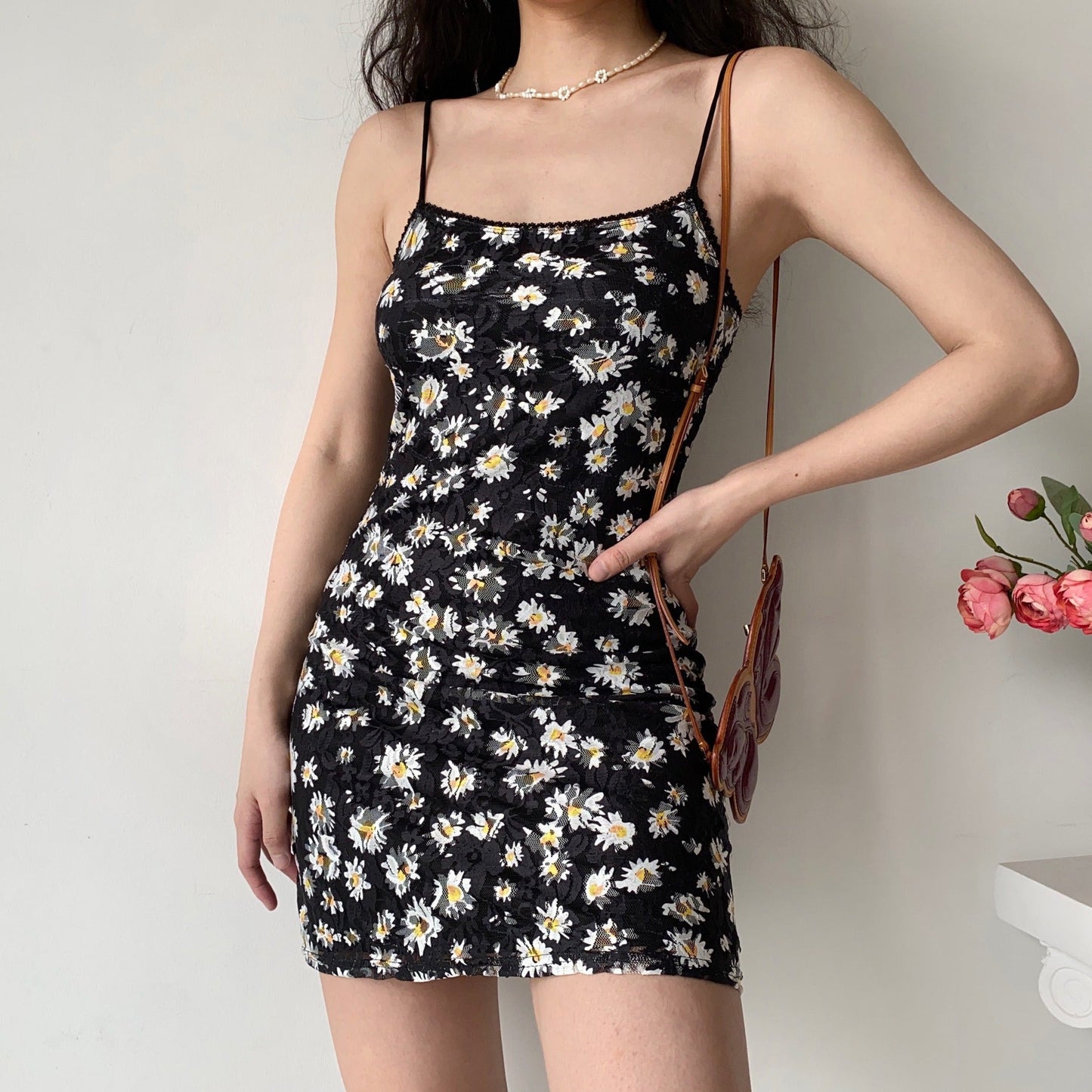 Retro Daisies Sling Dress ~ HANDMADE