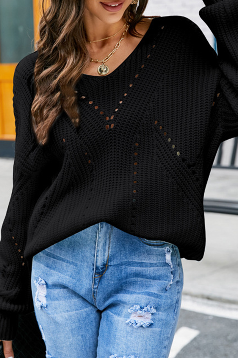 Casual Solid Patchwork O Neck Tops