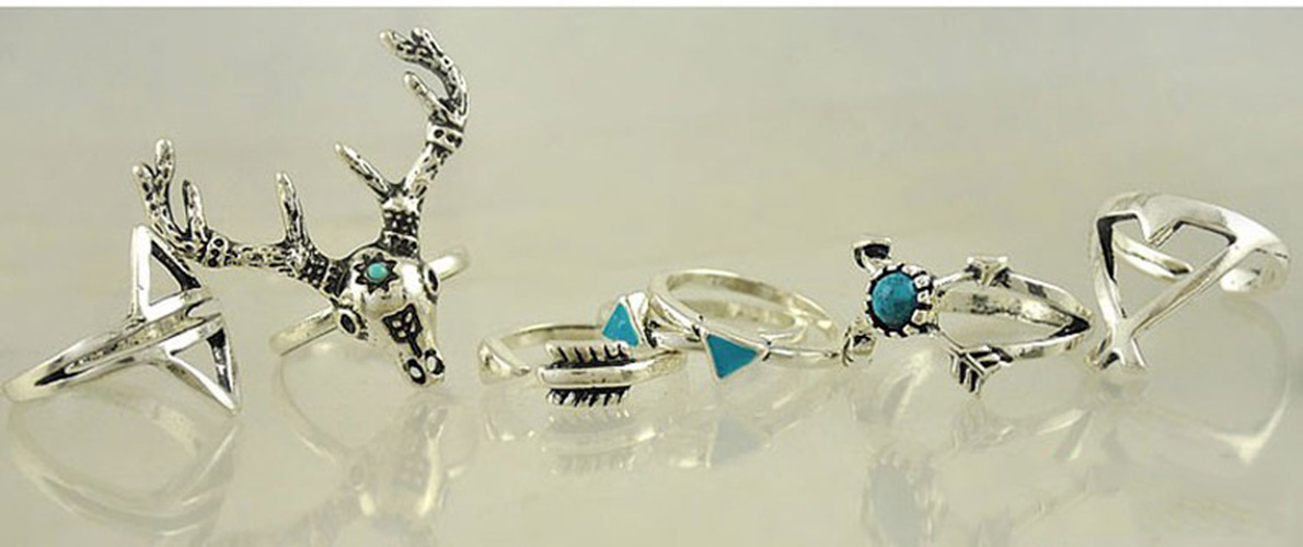 Bohemian Vintage 7PCS Ring Set