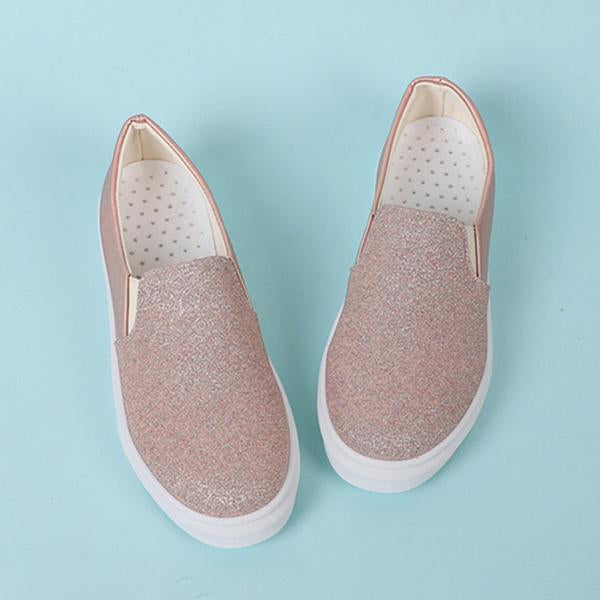 Women's Casual Sequined Slip-on Elastic Flat Sneakers 46205840S