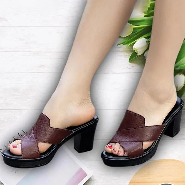Women's Chunky Heel High Heel Solid Color Casual Shoes 70638137C
