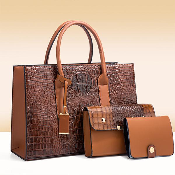Women's Large Capacity Crocodile Print Shoulder Tote Bag 42227036C