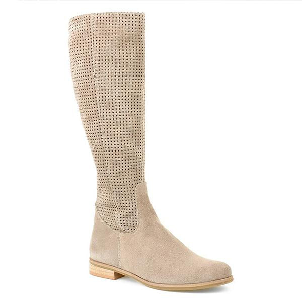 Women's Comfort Low Heel Round Toe Suede Tall Boots 51920676C
