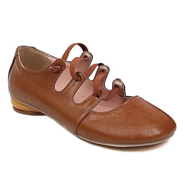 Women's Elastic Band Round Toe Block Heel Mary Jane Shoes 39825645C