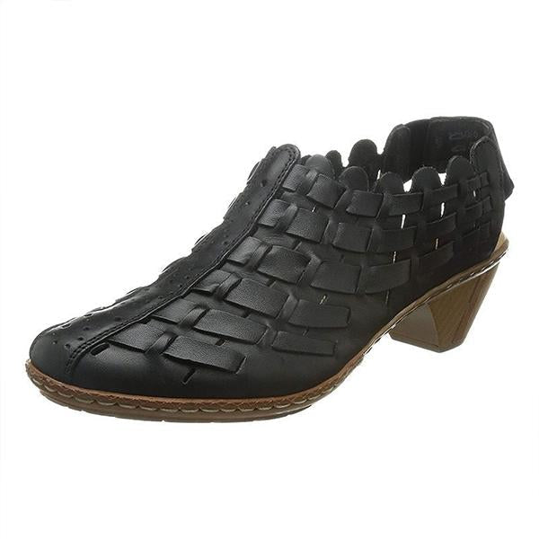 Women's Colorblock Cross-woven Casual Pointed Toe Booties 38467893C