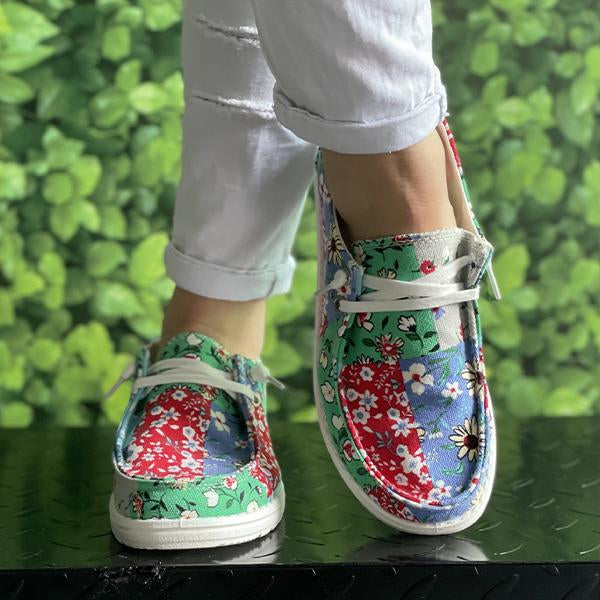 Women's Colorful Tie-Dye Series Flat Canvas Shoes 18493943C