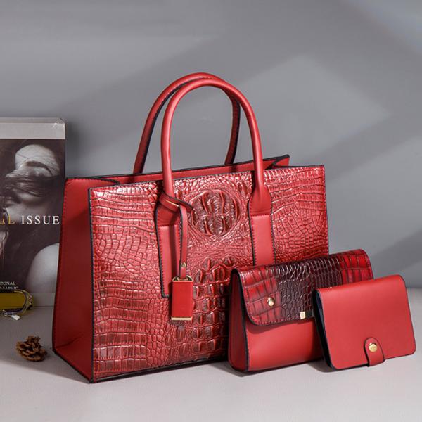 Women's Large Capacity Crocodile Print Shoulder Tote Bag 42227036C
