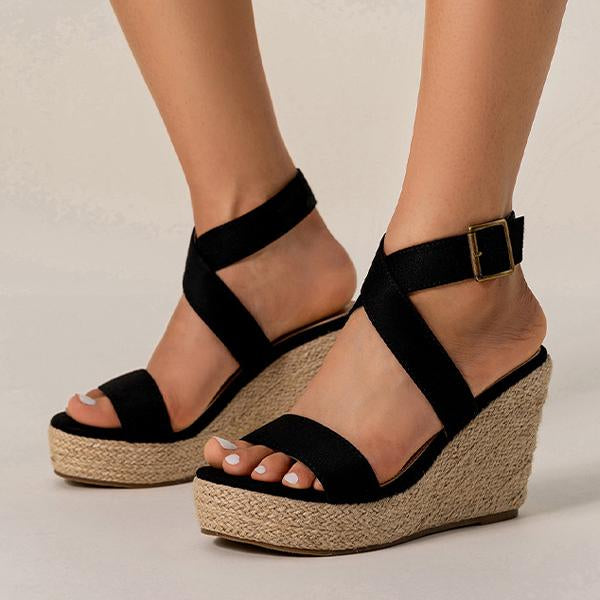 Women's Cross Strap Platform Wedge Open-Toe Sandals 02262971C