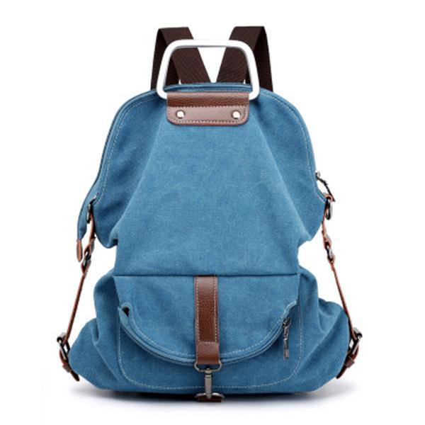 Casual Canvas Multipurpose Multi-pockets Backpack Crossbody Bag