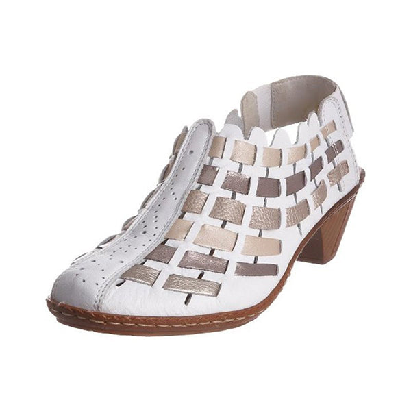 Women's Colorblock Cross-woven Casual Pointed Toe Booties 38467893C