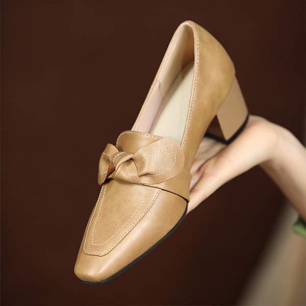 Women's Chunky Heel and Mid-Heel Bow Detail Pumps 83800498C