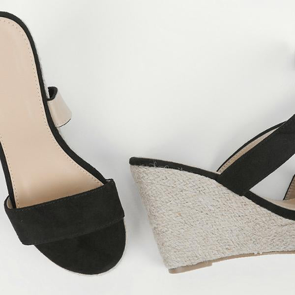 Women's Cross Strap Platform Wedge Open-Toe Sandals 02262971C