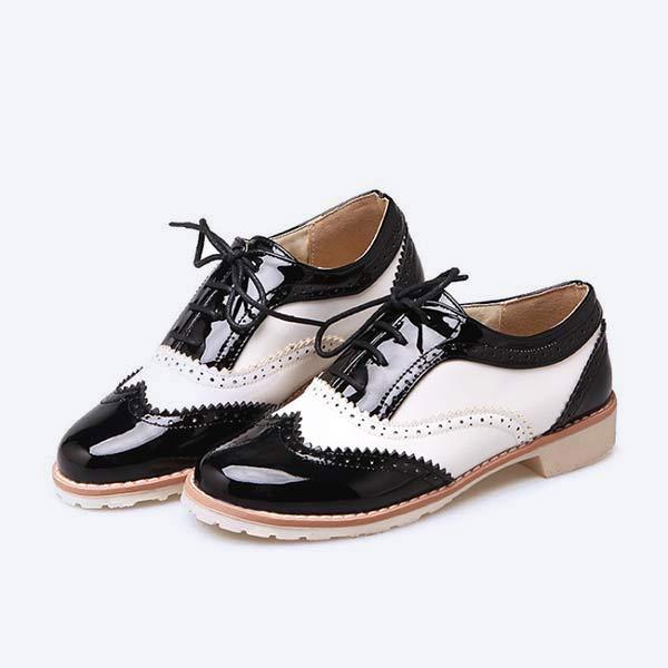 Women'S Lace-Up Color Block Shoes 98639658C