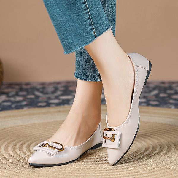 Women's Elegant Pointed Toe Barbie Pink Flats 63479448S