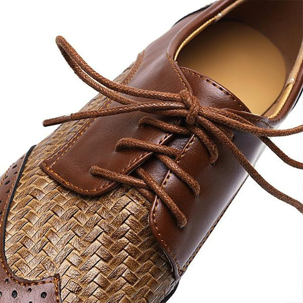 Women's Plaid Casual Fashion Stitching Lace-up Shoes 25631065C