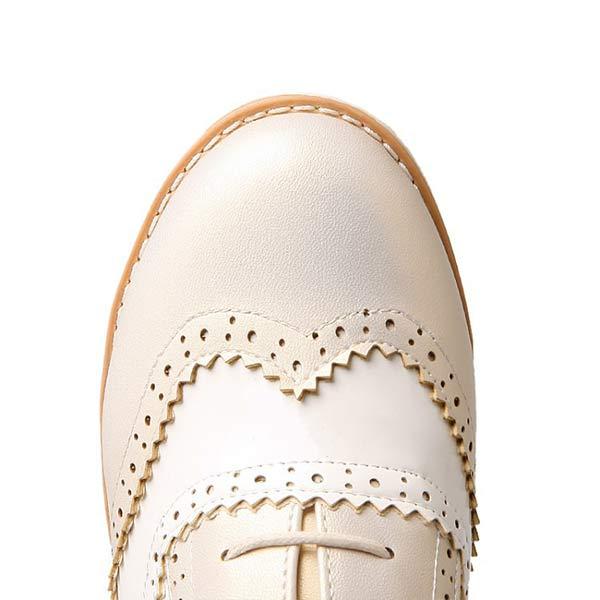 Women'S Lace-Up Color Block Shoes 98639658C