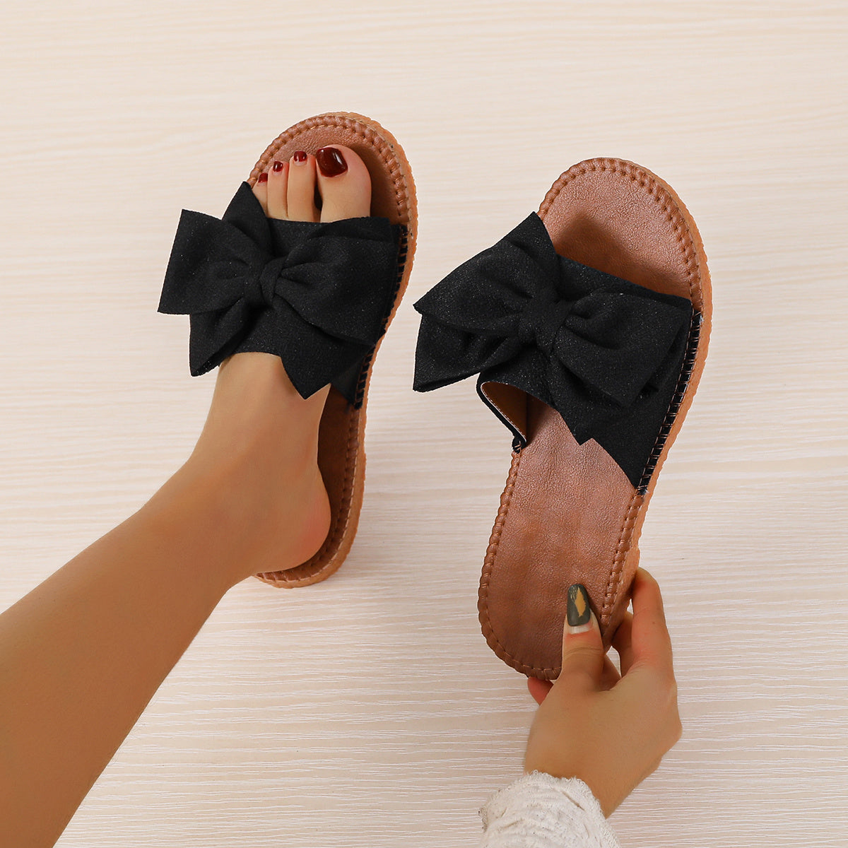 Women's Bow Tie Flat Slippers