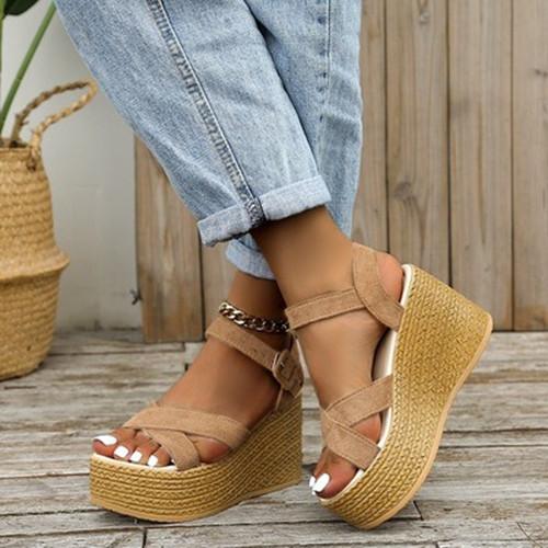 Summer Platform Buckle Sandals