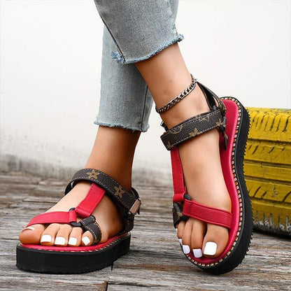 Women's Platform Print Velcro Sandals 15442500C