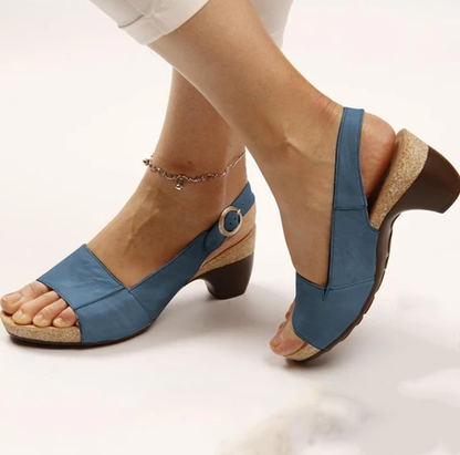 Women's Elegant & Comfortable Open Toe Low Chunky Heel Sandals