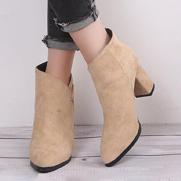 Women's Fashion Suede Pointed Toe Booties 57365168S