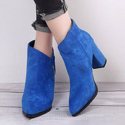 Women's Fashion Suede Pointed Toe Booties 57365168S