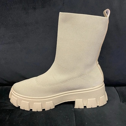 Kovogue Stylish Pull On Platform Ankle Boots