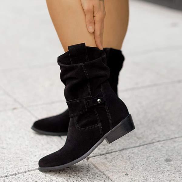 Women'S Low Heel Suede Boots 67273521C