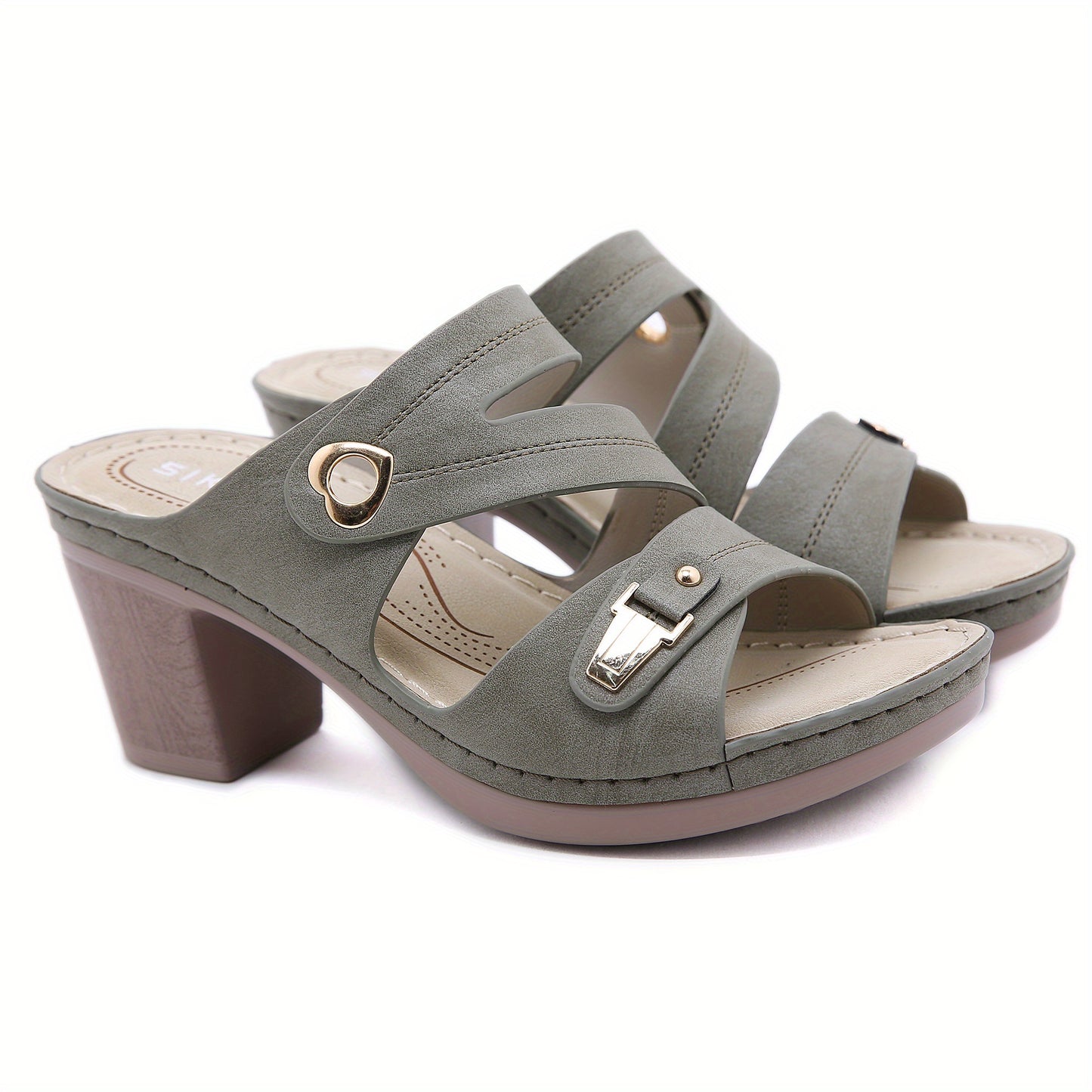 Comfy and Stylish Women's Chunky Heeled Sandals with Open Toe