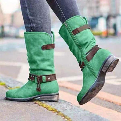 Women'S Low Heel Block Heel Cold Warming Boots 55536489C