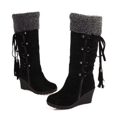 Warm Wedge Heel Snow Knee High Boots