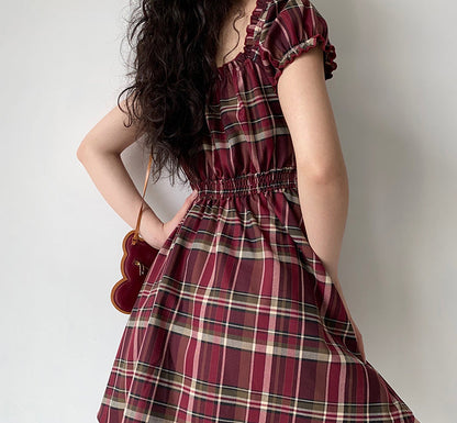 Zandria Plaid Bustier Dress ~ HANDMADE