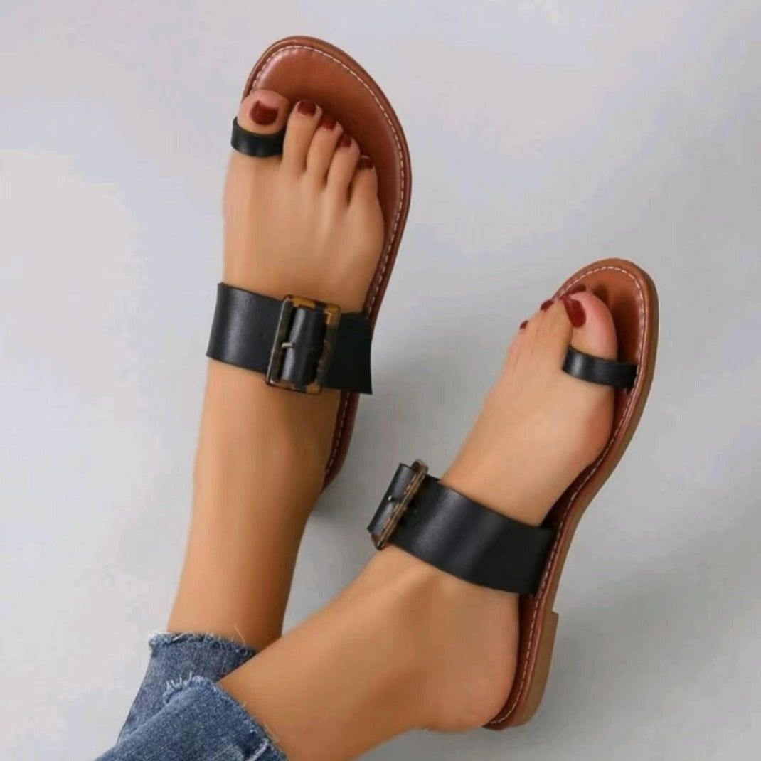 Women's Toe-Loop Flat Sandals