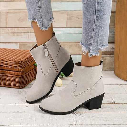 Women's Pipe Chunky Heel Ankle Boots 74172755C