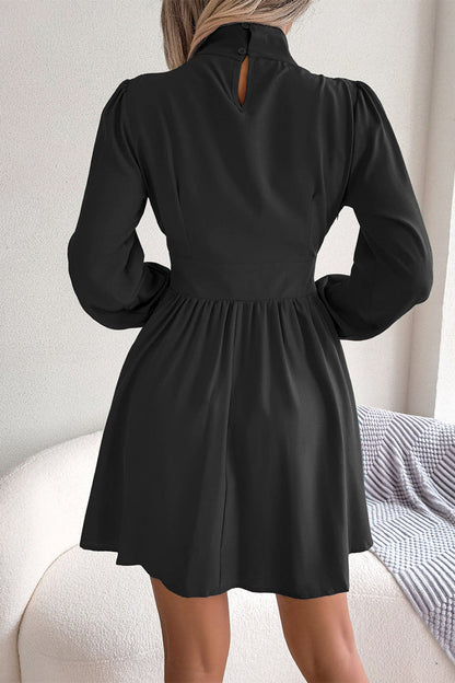 Elegant Simplicity Solid Solid Color Half A Turtleneck A Line Dresses(3 Colors)