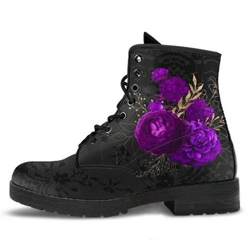 Simple Flower And Leaf Martin Boots