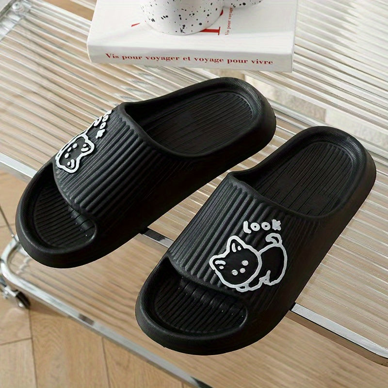 Women's Kawaii Cat Print Slides