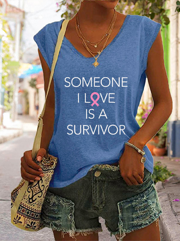 Someone I Love Is A Survivor Cap Sleeve T-Shirt