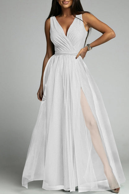 Elegant Formal Slit V Neck Princess Dresses