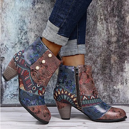 Personality Ethnic Stitching Booties