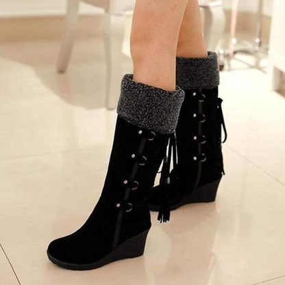 Warm Wedge Heel Snow Knee High Boots