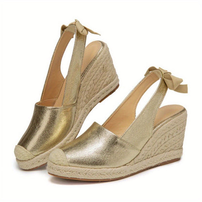 Wedges Sandals For Womensm Fashion Closed Toe Bandage Espadrille Platform Stylish Slingback Summer Shoes